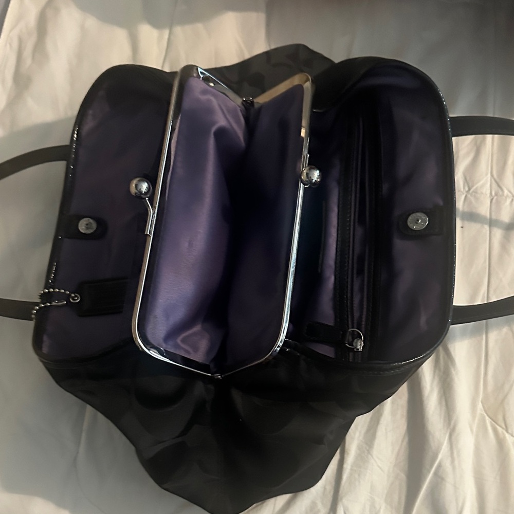 Coach Black and Lavender Shoulder Bag - Picture 3 of 5